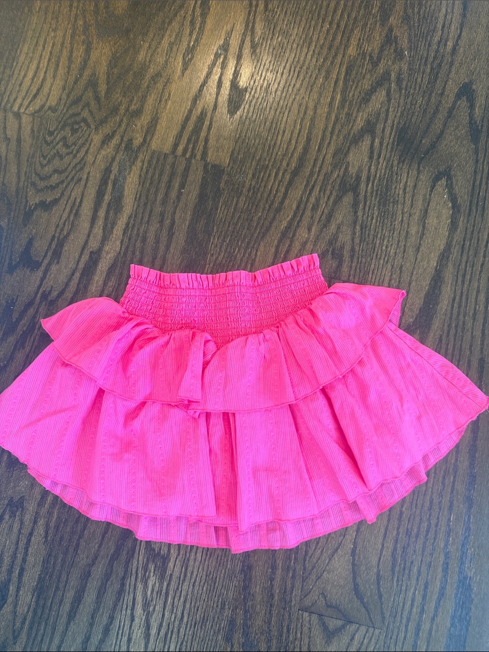 Katie J NYC Bright Pink Tiered Ruffle Skirt
